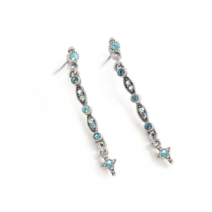 Thin Crystal Bar Earrings
