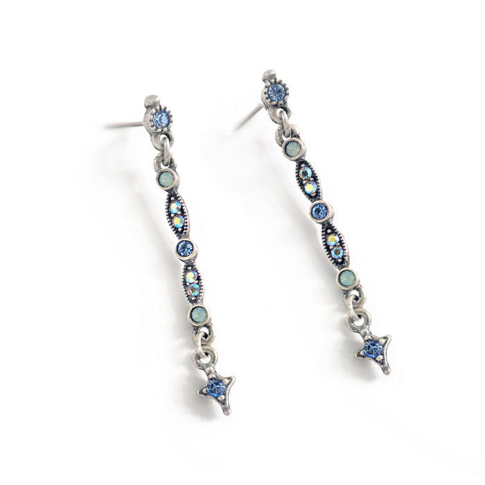 Thin Crystal Bar Earrings