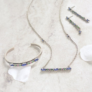 Thin Crystal Bar Earrings