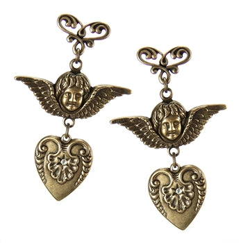 Victorian Valentine Cherub Earrings E161-P