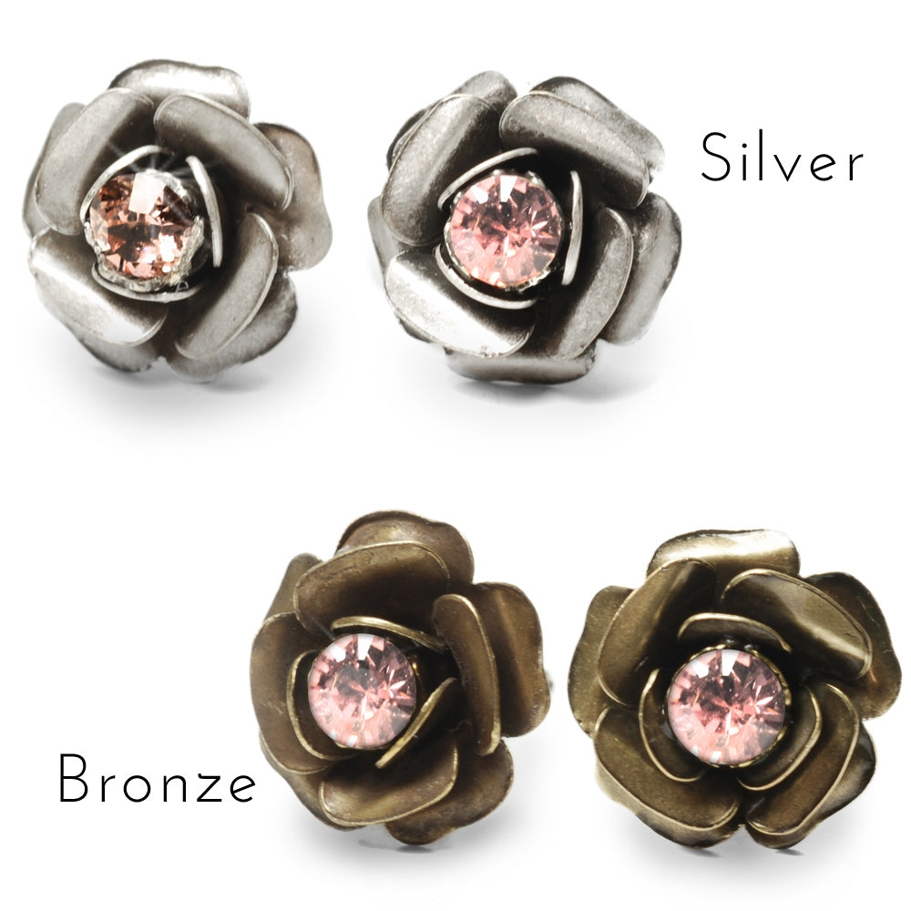 Birth Month Crystal Rose Stud Earrings E1981