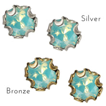 Load image into Gallery viewer, Birth Month Cushion Cut Stud Earrings E1982-SIL-PO
