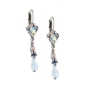 Silver Opal Lily Earrings