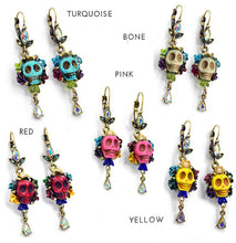 Load image into Gallery viewer, Day of the Dead Halloween Skull Earrings E241