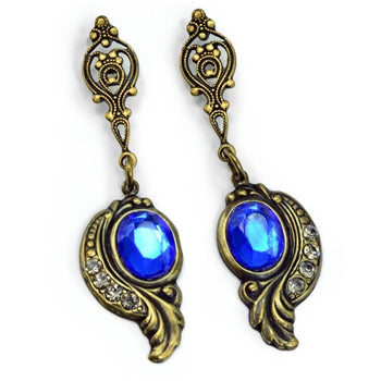 Victorian Curves and Crystal Earrings E416