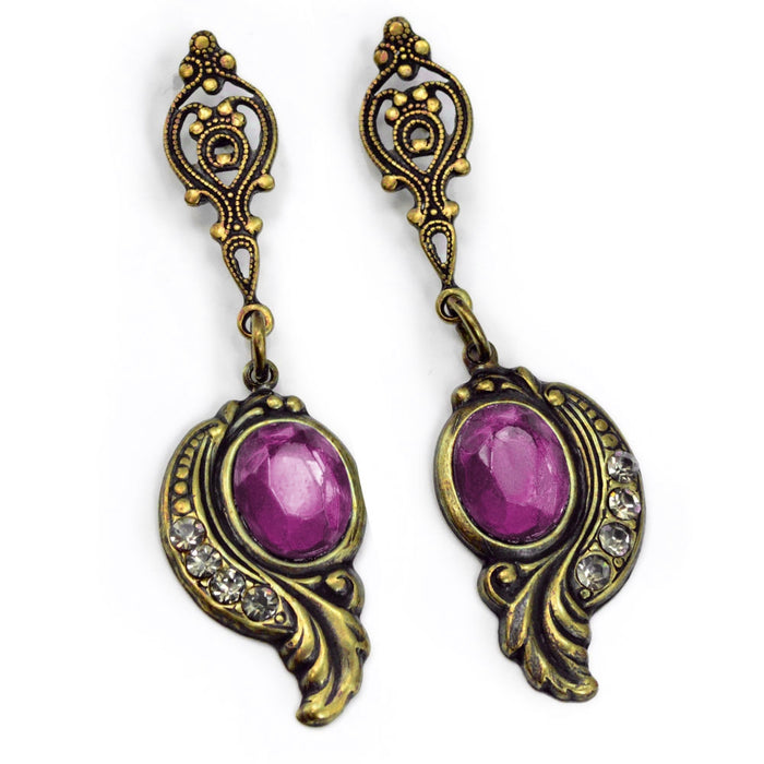 Victorian Curves and Crystal Earrings E416-AM