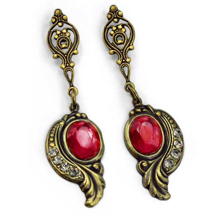 Victorian Curves and Crystal Earrings E416-GA