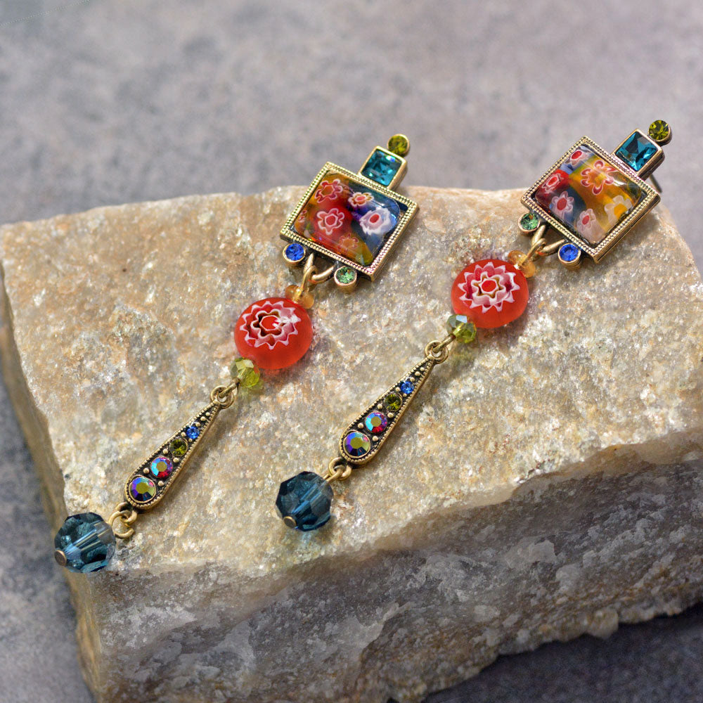 Millefiori Glass Tango Earrings E470