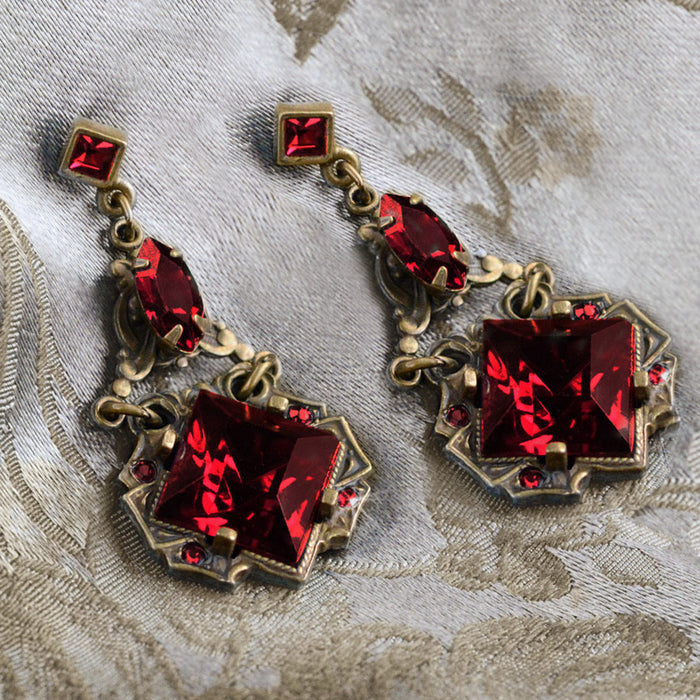 Art Deco Vintage Squares Earrings E540