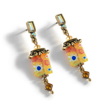 Load image into Gallery viewer, Millefiori Glass Candy Square Deco Earrings E720