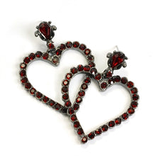 Load image into Gallery viewer, Crystal Outline Heart Earrings E736