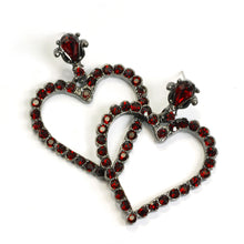 Load image into Gallery viewer, Crystal Outline Heart Earrings E736