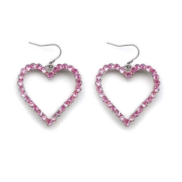 Crystal Outline Heart Earrings E736