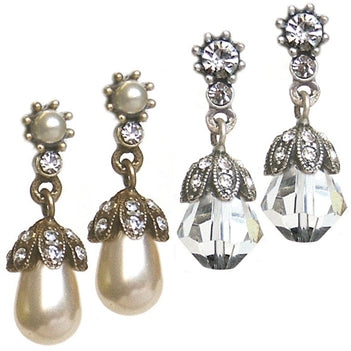 Pearl or Crystal Wedding Earrings