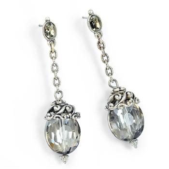 Oval Crystal Earrings E877 - sweetromanceonlinejewelry