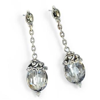 Oval Crystal Earrings E877 - sweetromanceonlinejewelry