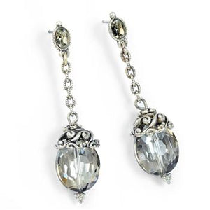 Oval Crystal Earrings E877 - sweetromanceonlinejewelry