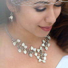 Load image into Gallery viewer, Satin Glass Leaves Earrings