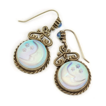 Iridescent Moon Earrings E918