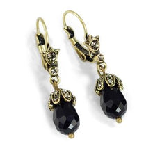 Load image into Gallery viewer, Art Deco Vintage Crystal Teardrop Earrings E988 - sweetromanceonlinejewelry