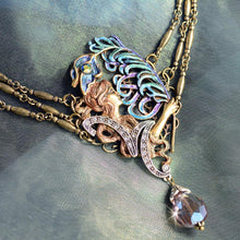 Load image into Gallery viewer, Peacock Feather Necklace