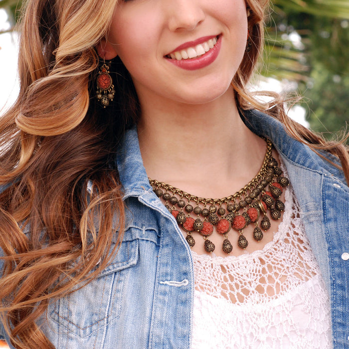 Coral Drop Earrings