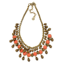 Load image into Gallery viewer, 1940s Coral &amp; Filigree Collar Necklace N1042