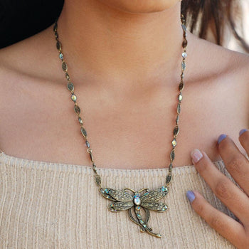 Iridescent Dragonfly Necklace