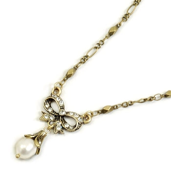 Bow Pearl Wedding Necklace