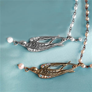 Swallow and Pearls Necklace