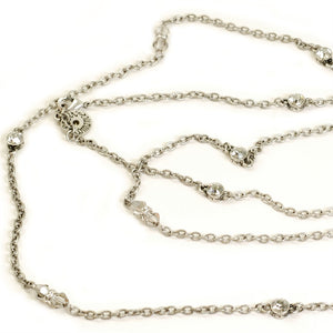 Crystal Sparkle Chain Necklace N1153-SIL