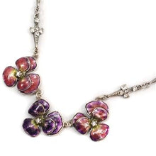 Load image into Gallery viewer, Enamel Pansies Necklace