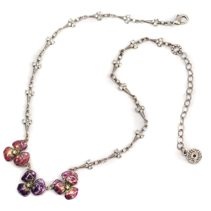 Enamel Pansies Necklace