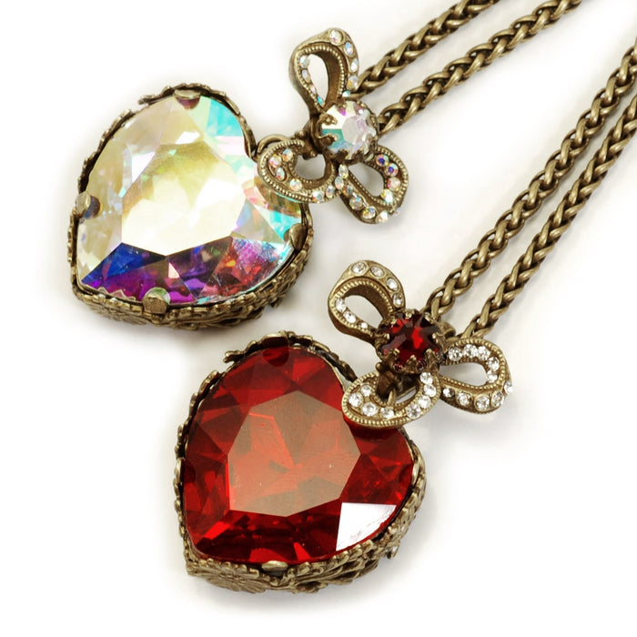Hollywood Crystal Heart Pendant Necklace