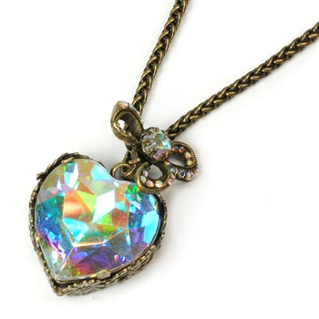 Crystal Heart Pendant Necklace N1161 - sweetromanceonlinejewelry