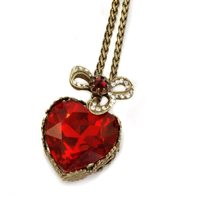 Hollywood Crystal Heart Pendant Necklace