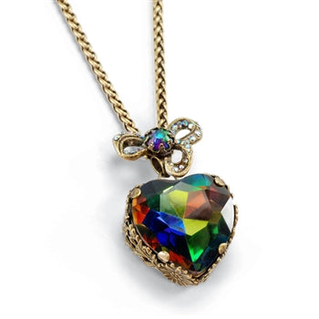 Crystal Heart Pendant Necklace N1161 - sweetromanceonlinejewelry