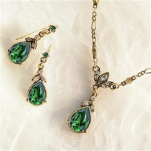 Load image into Gallery viewer, Crystal Pear Teardrop Necklace and Earring Set N1170E1180SET - sweetromanceonlinejewelry
