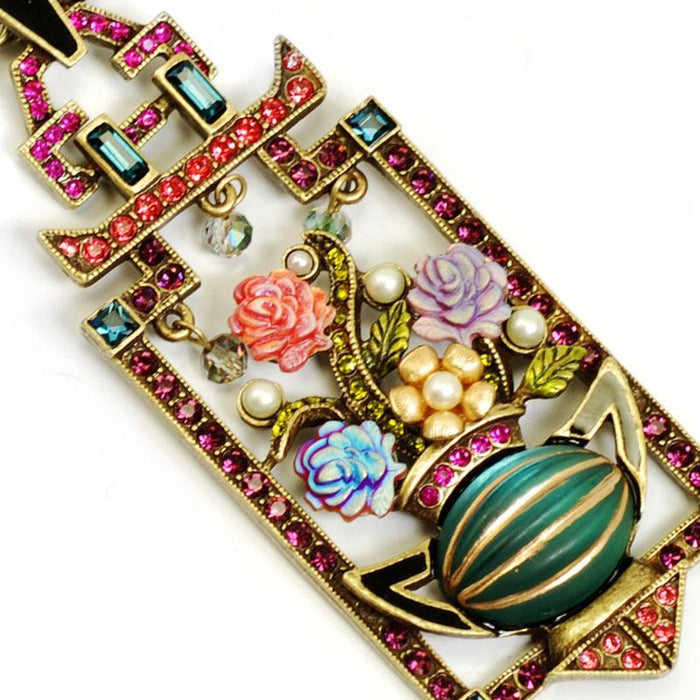 Art Deco Chinese Rose Screen Vintage Necklace