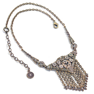 Art Deco Triangle Fringe Gatsby Necklace N1204
