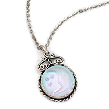 Iridescent Moon Pendant Necklace N1235