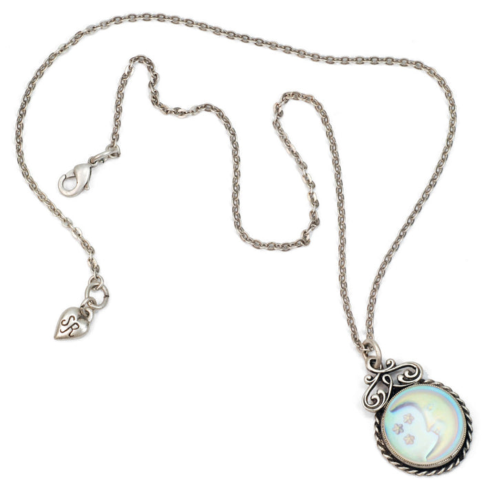 Iridescent Moon Pendant Necklace N1235