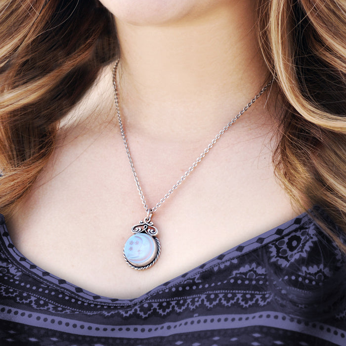 Iridescent Moon Pendant Necklace N1235