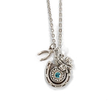 Load image into Gallery viewer, Lucky Horseshoe Birthstone Necklace N1238