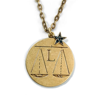 Retro Zodiac Coin Pendant Necklaces N1245