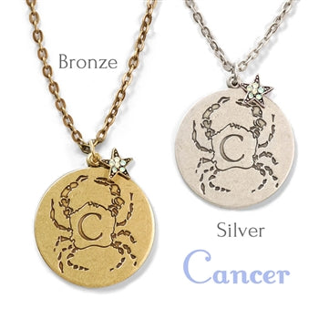 Retro Zodiac Coin Pendant Necklaces N1245 - sweetromanceonlinejewelry