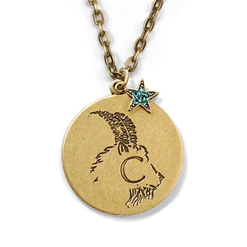 Retro Zodiac Coin Pendant Necklaces N1245 - sweetromanceonlinejewelry