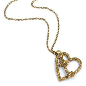 Floating Heart & Key Necklace N1253 - Sweet Romance Wholesale