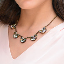 Load image into Gallery viewer, Art Deco Aurora Scallop Shell Ocean Necklace