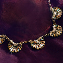 Load image into Gallery viewer, Art Deco Aurora Scallop Shell Ocean Necklace N1267